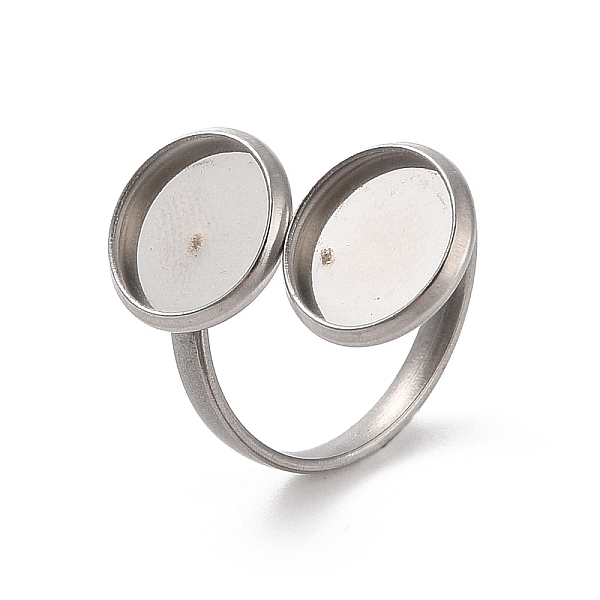 PandaHall 304 Stainless Steel Open Cuff Ring Findings, Pad Ring Setting, Flat Round, Stainless Steel Color, Inner Diameter: 17mm, Tray: 10mm...
PandaHall 304 Stainless Steel Open Cuff Ring Findings, Pad Ring Setting, Flat Round, Stainless Steel Color, Inner Diameter: 17mm, Tray: 10mm...