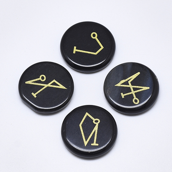 PandaHall Natural Black Gemstone Cabochons, Flat Round with Pattern, 25x5.5mm, 4pcs/set Natural Gemstone Flat Round
PandaHall Natural Black Gemstone Cabochons, Flat Round with Pattern, 25x5.5mm, 4pcs/set Natural Gemstone Flat Round