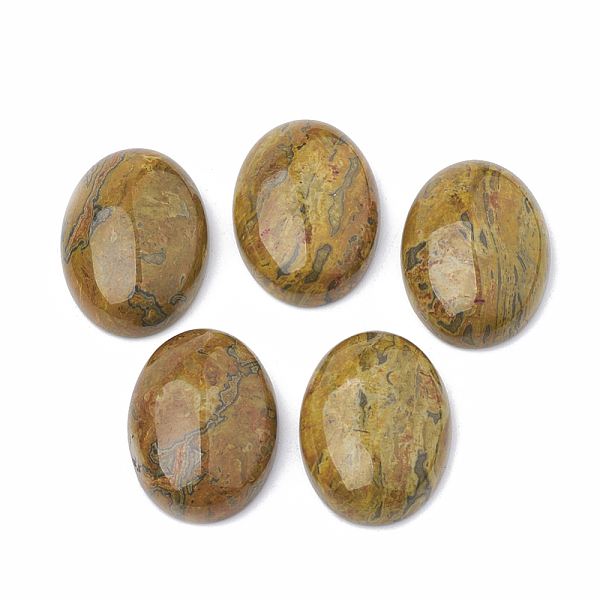 PandaHall Natural Ripple Jasper Cabochons, Oval, Goldenrod, 25x18x7.5~8mm Other Jasper Oval Gold
PandaHall Natural Ripple Jasper Cabochons, Oval, Goldenrod, 25x18x7.5~8mm Other Jasper Oval Gold