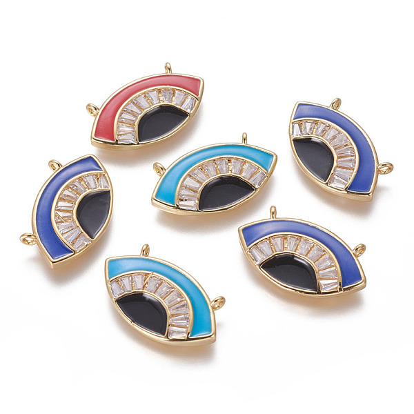 PandaHall Brass Enamel Pendants, with Cubic Zirconia, Eye, Golden, Mixed Color, 23x13x2.7mm, Hole: 1.2mm Brass+Cubic Zirconia+Enamel Eye..., Multicolor
PandaHall Brass Enamel Pendants, with Cubic Zirconia, Eye, Golden, Mixed Color, 23x13x2.7mm, Hole: 1.2mm Brass+Cubic Zirconia+Enamel Eye..., Multicolor