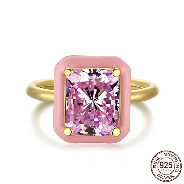 PandaHall 925 Sterling Silver Rings, Birthstone Ring, Real 18K Gold Plated, with Enamel & Cubic Zirconia for Women, Rectangle, Pink, 1.9mm...
PandaHall 925 Sterling Silver Rings, Birthstone Ring, Real 18K Gold Plated, with Enamel & Cubic Zirconia for Women, Rectangle, Pink, 1.9mm...