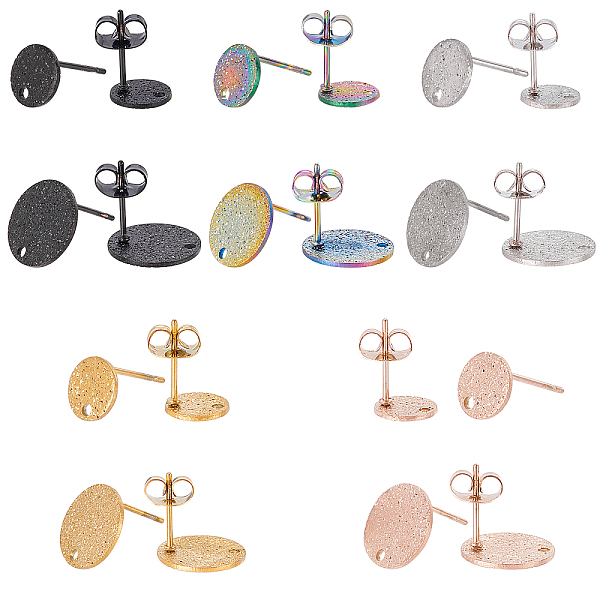 PandaHall Unicraftale 40Pcs 10 Style Flat Round Stud Earring Findings, with Ear Nuts/Earring Backs & Loop, Textured, Mixed Color, 4pcs/style...
PandaHall Unicraftale 40Pcs 10 Style Flat Round Stud Earring Findings, with Ear Nuts/Earring Backs & Loop, Textured, Mixed Color, 4pcs/style...