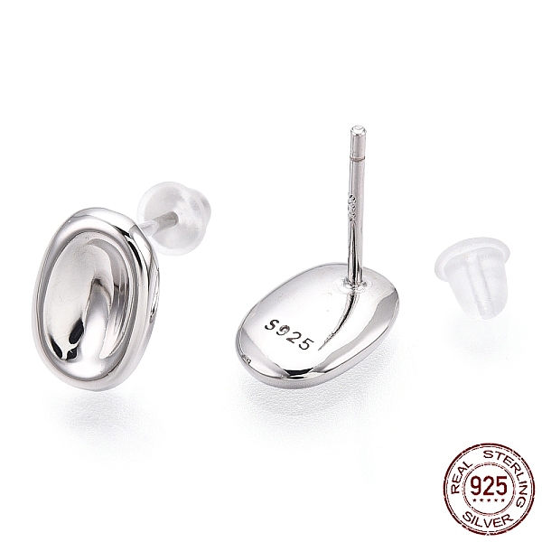 PandaHall Rhodium Plated 925 Sterling Silver Stud Earrings, Oval, Nickel Free, with S925 Stamp, Real Platinum Plated, 9.5x6.5mm, Pin: 0.8mm..., Clear
PandaHall Rhodium Plated 925 Sterling Silver Stud Earrings, Oval, Nickel Free, with S925 Stamp, Real Platinum Plated, 9.5x6.5mm, Pin: 0.8mm..., Clear