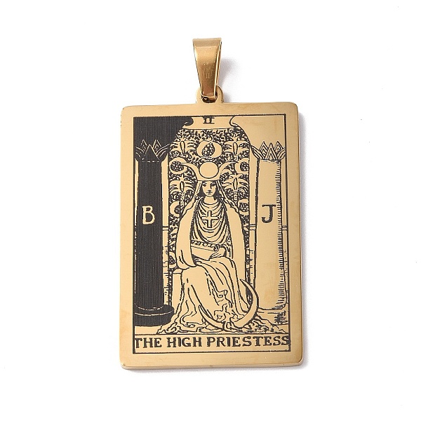 PandaHall 201 Stainless Steel Pendant, Golden, Rectangle with Tarot Pattern, The High Priestess II, 40x24x1.5mm, Hole: 4x7mm 201 Stainless...
PandaHall 201 Stainless Steel Pendant, Golden, Rectangle with Tarot Pattern, The High Priestess II, 40x24x1.5mm, Hole: 4x7mm 201 Stainless...