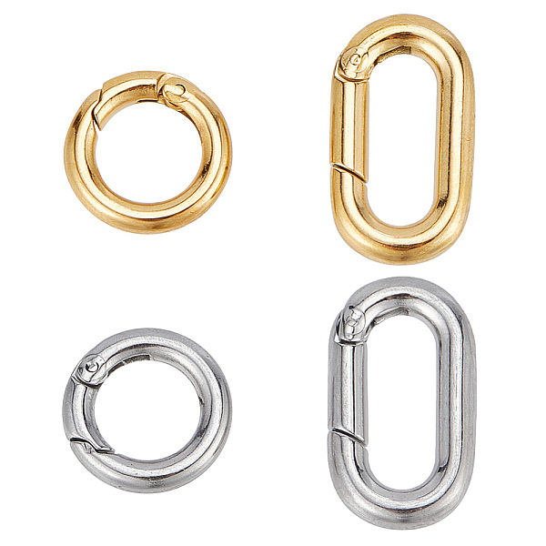 PandaHall GOMAKERER 4Pcs 4 Styles 304 Stainless Steel Spring Gate Rings, Round Ring & Oval Ring, Platinum & Golden, 12~18.5x10~12x2~3mm...
PandaHall GOMAKERER 4Pcs 4 Styles 304 Stainless Steel Spring Gate Rings, Round Ring & Oval Ring, Platinum & Golden, 12~18.5x10~12x2~3mm...