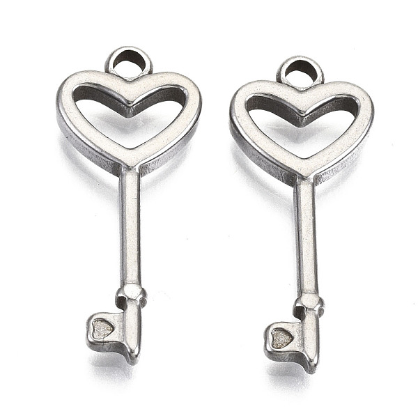 PandaHall 304 Stainless Steel Pendants, Heart Key, Stainless Steel Color, 25x10.5x2.5mm, Hole: 2mm 304 Stainless Steel Key
PandaHall 304 Stainless Steel Pendants, Heart Key, Stainless Steel Color, 25x10.5x2.5mm, Hole: 2mm 304 Stainless Steel Key