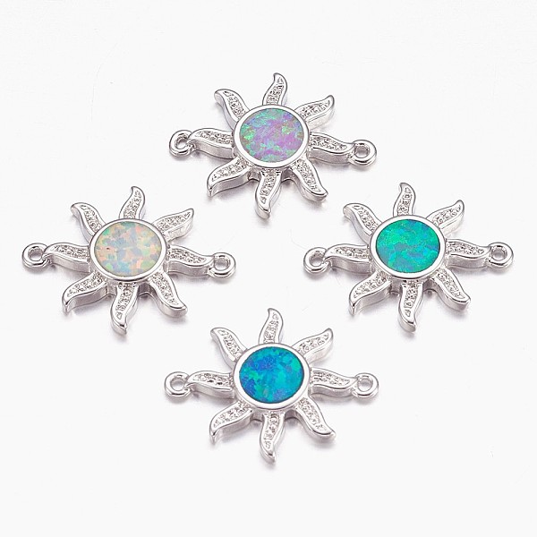 PandaHall Synthetic Opal Links connectors, with Brass Findings, Sun, Platinum, Mixed Color, 18x13x2mm, Hole: 1mm Brass Sun Multicolor
PandaHall Synthetic Opal Links connectors, with Brass Findings, Sun, Platinum, Mixed Color, 18x13x2mm, Hole: 1mm Brass Sun Multicolor