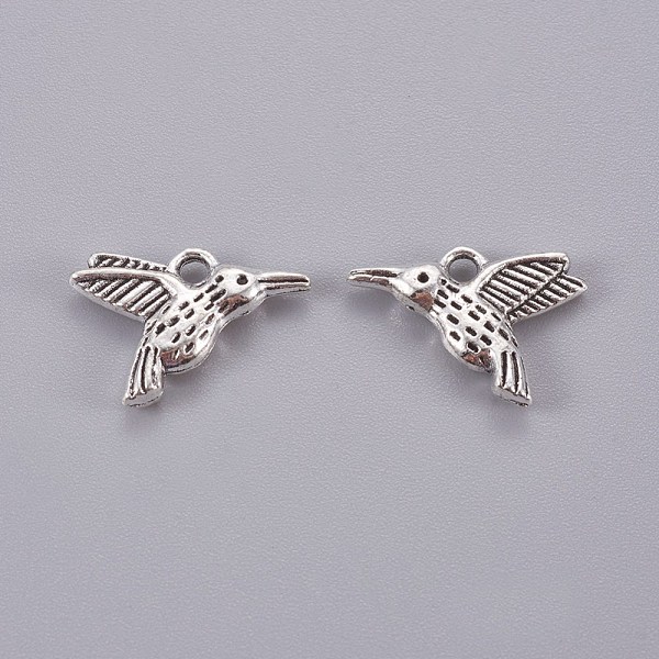 PandaHall Tibetan Style Alloy Hummingbird Charms Pendants, Cadmium Free & Lead Free, Antique Silver, 12x17x3mm, Hole: 2mm Alloy Bird
PandaHall Tibetan Style Alloy Hummingbird Charms Pendants, Cadmium Free & Lead Free, Antique Silver, 12x17x3mm, Hole: 2mm Alloy Bird