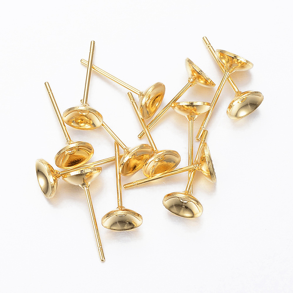PandaHall 304 Stainless Steel Stud Earring Settings, Real 24K Gold Plated, 13.5x6mm, Tray: 5.5mm, Pin: 0.8mm 304 Stainless Steel Others
PandaHall 304 Stainless Steel Stud Earring Settings, Real 24K Gold Plated, 13.5x6mm, Tray: 5.5mm, Pin: 0.8mm 304 Stainless Steel Others