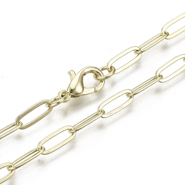 PandaHall Brass Paperclip Chains, Drawn Elongated Cable Chains Necklace Making, with Lobster Claw Clasps, Light Gold, 24.01 inch(61cm) long...
PandaHall Brass Paperclip Chains, Drawn Elongated Cable Chains Necklace Making, with Lobster Claw Clasps, Light Gold, 24.01 inch(61cm) long...