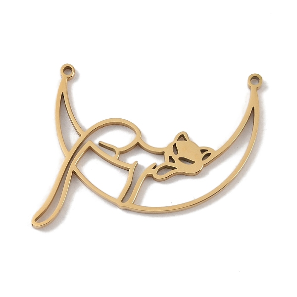 PandaHall 304 Stainless Steel Pendants, Laser Cut, Hollow Moon with Fox Charm, Golden, 25x32x1mm, Hole: 1mm 304 Stainless Steel Moon
PandaHall 304 Stainless Steel Pendants, Laser Cut, Hollow Moon with Fox Charm, Golden, 25x32x1mm, Hole: 1mm 304 Stainless Steel Moon