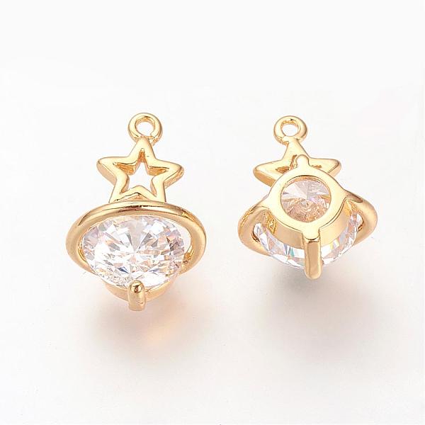 PandaHall Brass Cubic Zirconia Pendants, Star, Golden, 17x11x10mm, Hole: 1mm Brass+Cubic Zirconia Star
PandaHall Brass Cubic Zirconia Pendants, Star, Golden, 17x11x10mm, Hole: 1mm Brass+Cubic Zirconia Star