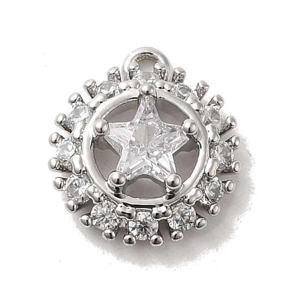 PandaHall Brass Micro Pave Clear Cubic Zirconia Pendants, Flat Round with Star, Platinum, 10x9x3.5mm, Hole: 0.8mm Brass+Cubic Zirconia Star...
PandaHall Brass Micro Pave Clear Cubic Zirconia Pendants, Flat Round with Star, Platinum, 10x9x3.5mm, Hole: 0.8mm Brass+Cubic Zirconia Star...