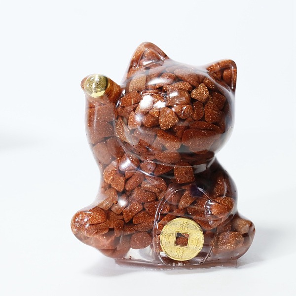 PandaHall Resin Craft Display Decorations, with Synthetic Goldstone Chip, Lucky Cat Figurine, for Home Feng Shui Ornament, 63x55x45mm...
PandaHall Resin Craft Display Decorations, with Synthetic Goldstone Chip, Lucky Cat Figurine, for Home Feng Shui Ornament, 63x55x45mm...