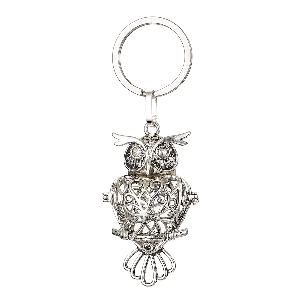 PandaHall Brass Hollow Owl Pendant Keychain, with 304 Stainless Steel Rings, Antique Silver, 8cm Brass Owl
PandaHall Brass Hollow Owl Pendant Keychain, with 304 Stainless Steel Rings, Antique Silver, 8cm Brass Owl