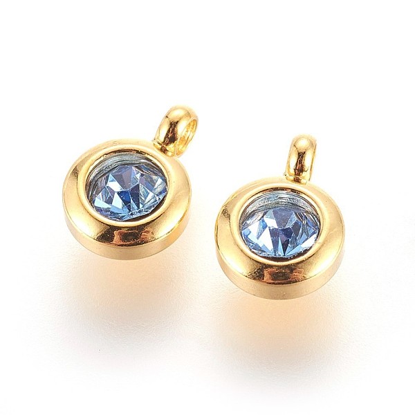 PandaHall 304 Stainless Steel Rhinestone Charms, July Birthstone Charms, Flat Round, Light Sapphire, 9.3x6.5x4mm, Hole: 2mm Stainless..., Blue
PandaHall 304 Stainless Steel Rhinestone Charms, July Birthstone Charms, Flat Round, Light Sapphire, 9.3x6.5x4mm, Hole: 2mm Stainless..., Blue