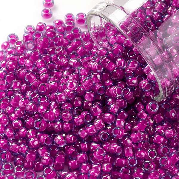 PandaHall TOHO Round Seed Beads, Japanese Seed Beads, (980) Luminous Light Sapphire/Neon Pink Lined, 8/0, 3mm, Hole: 1mm, about 220pcs/10g...
PandaHall TOHO Round Seed Beads, Japanese Seed Beads, (980) Luminous Light Sapphire/Neon Pink Lined, 8/0, 3mm, Hole: 1mm, about 220pcs/10g...