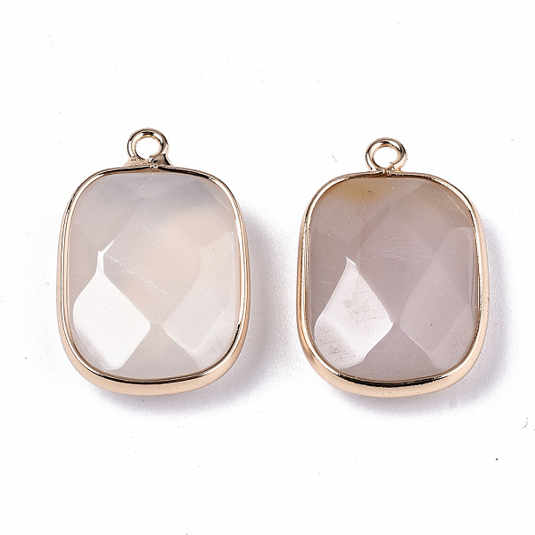 PandaHall Natural Agate Pendants, with Light Gold Plated Brass Findings, Faceted, Rectangle, 21x14x6mm, Hole: 1.6mm Natural Agate Rectangle
PandaHall Natural Agate Pendants, with Light Gold Plated Brass Findings, Faceted, Rectangle, 21x14x6mm, Hole: 1.6mm Natural Agate Rectangle