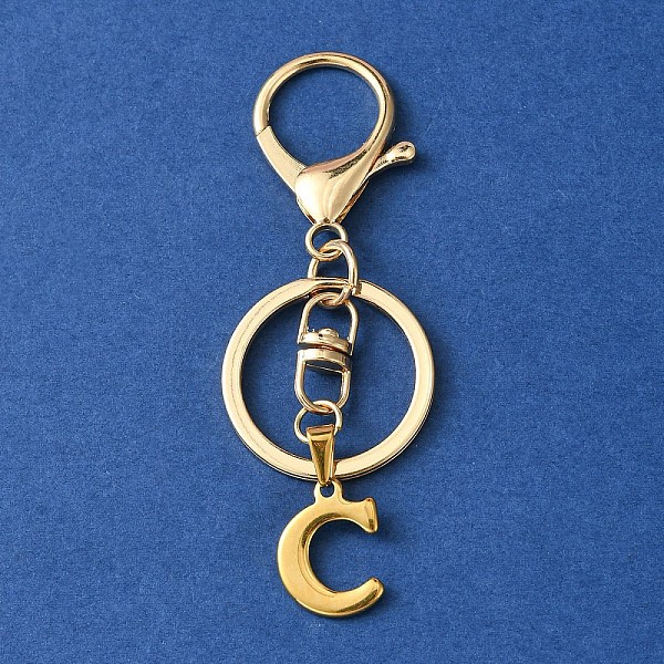 PandaHall 304 Stainless Steel Initial Letter Charm Keychains, with Alloy Clasp, Golden, Letter C, 8.5cm Stainless Steel Letter C
PandaHall 304 Stainless Steel Initial Letter Charm Keychains, with Alloy Clasp, Golden, Letter C, 8.5cm Stainless Steel Letter C