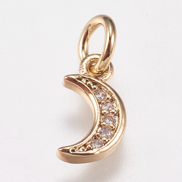 PandaHall Brass Micro Pave Cubic Zirconia Charms, Moon, Golden, 9x5x1mm, Hole: 3.5mm Brass+Cubic Zirconia Moon Clear
PandaHall Brass Micro Pave Cubic Zirconia Charms, Moon, Golden, 9x5x1mm, Hole: 3.5mm Brass+Cubic Zirconia Moon Clear