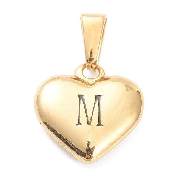 PandaHall 304 Stainless Steel Pendants, Heart with Black Letter, Golden, Letter.M, 16x16x4.5mm, Hole: 7x3mm 304 Stainless Steel Letter M
PandaHall 304 Stainless Steel Pendants, Heart with Black Letter, Golden, Letter.M, 16x16x4.5mm, Hole: 7x3mm 304 Stainless Steel Letter M