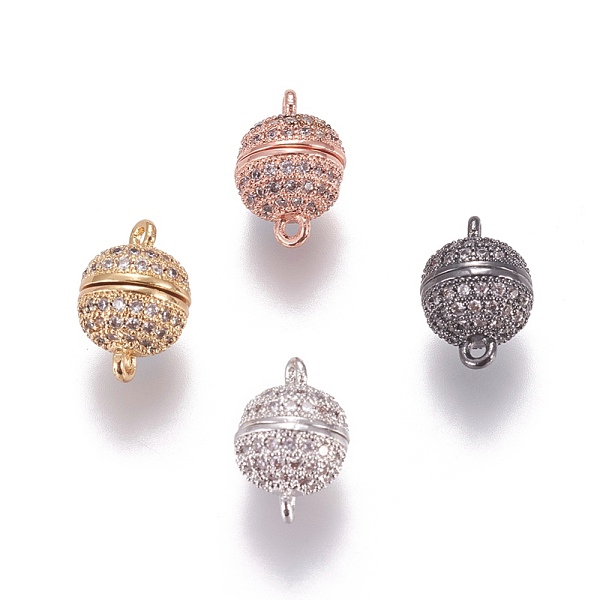 PandaHall Brass Micro Pave Cubic Zirconia Magnetic Clasps with Loops, Round, Mixed Color, 13.5x8mm, Hole: 1.5mm Brass+Cubic Zirconia Round..., Clear
PandaHall Brass Micro Pave Cubic Zirconia Magnetic Clasps with Loops, Round, Mixed Color, 13.5x8mm, Hole: 1.5mm Brass+Cubic Zirconia Round..., Clear