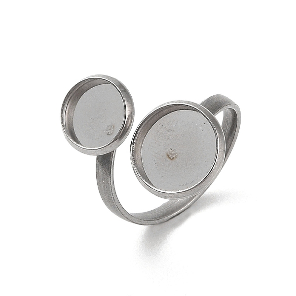 PandaHall 304 Stainless Steel Open Cuff Ring Findings, Pad Ring Setting, Flat Round, Stainless Steel Color, Inner Diameter: 17mm, Tray: 10mm...
PandaHall 304 Stainless Steel Open Cuff Ring Findings, Pad Ring Setting, Flat Round, Stainless Steel Color, Inner Diameter: 17mm, Tray: 10mm...