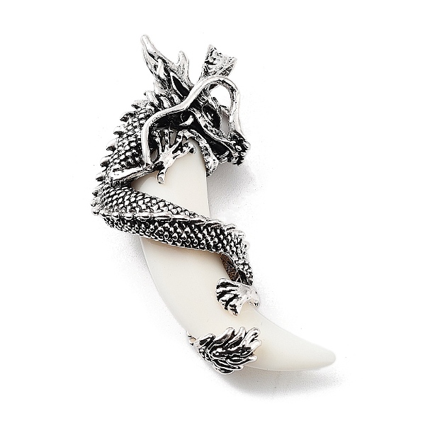 PandaHall Tibetan Style Alloy Big Pendants, Dragon Charms with Floral White Resin Horn, Antique Silver, 66x40x14.5mm, Hole: 7x4mm...
PandaHall Tibetan Style Alloy Big Pendants, Dragon Charms with Floral White Resin Horn, Antique Silver, 66x40x14.5mm, Hole: 7x4mm...