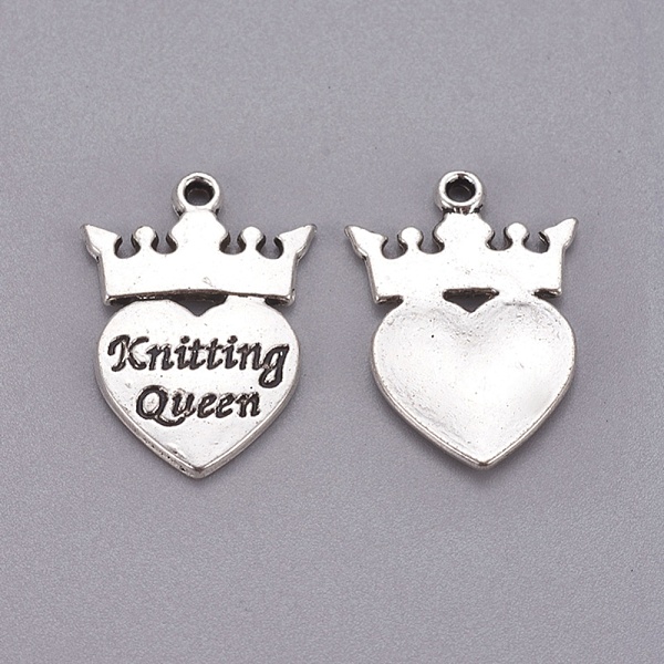 PandaHall Tibetan Style Crown with Heart Carved Word Knitting Queen Alloy Pendants, Cadmium Free & Lead Free, Antique Silver, 25.5x17x1.5mm...
PandaHall Tibetan Style Crown with Heart Carved Word Knitting Queen Alloy Pendants, Cadmium Free & Lead Free, Antique Silver, 25.5x17x1.5mm...