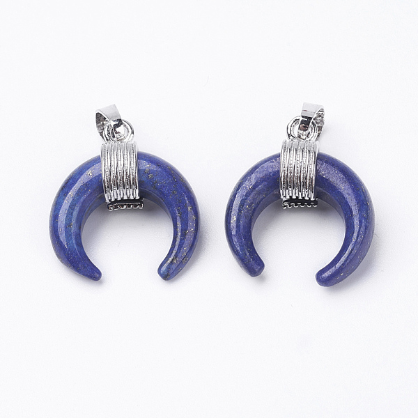 PandaHall Natural Lapis Lazuli Pendants, with Brass Findings, Double Horn/Crescent Moon, Platinum, 22~23x19~20x9mm, Hole: 5x7mm Lapis Lazuli...
PandaHall Natural Lapis Lazuli Pendants, with Brass Findings, Double Horn/Crescent Moon, Platinum, 22~23x19~20x9mm, Hole: 5x7mm Lapis Lazuli...
