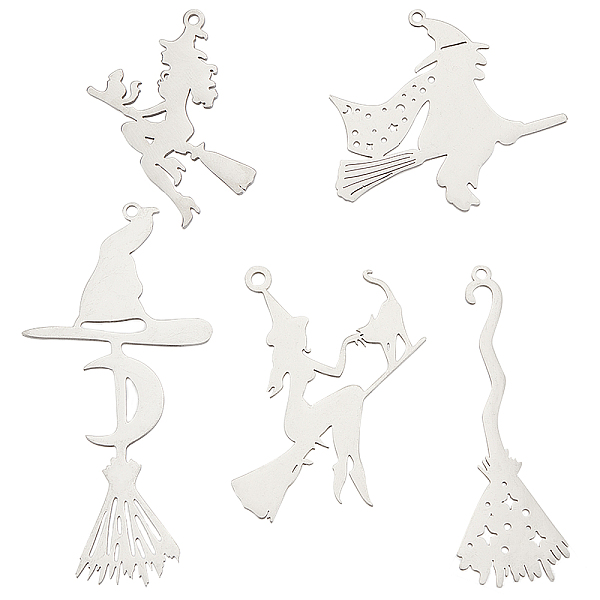 PandaHall SUNNYCLUE 10Pcs 5 Style Halloween 201 Stainless Steel Big Pendants, Laser Cut, Witch Hat with Witch Broom, Stainless Steel Color...
PandaHall SUNNYCLUE 10Pcs 5 Style Halloween 201 Stainless Steel Big Pendants, Laser Cut, Witch Hat with Witch Broom, Stainless Steel Color...