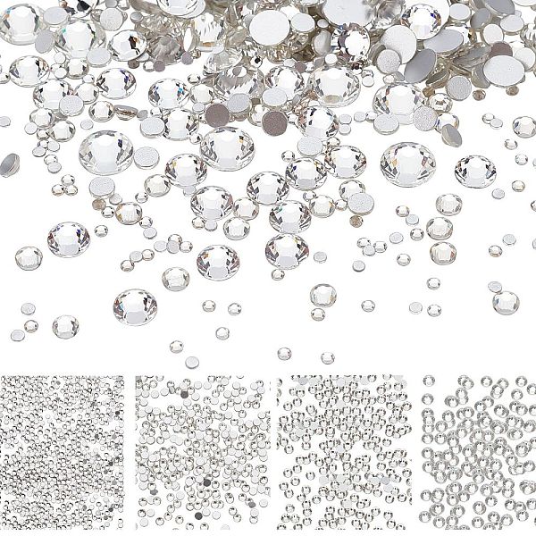 PandaHall 4 Styles Flat Back Glass Rhinestone Cabochons, Back Plated, Half Round, Faceted, Crystal, 2~8mm, 18g/18g/22g/5g Glass Rhinestone..., Clear
PandaHall 4 Styles Flat Back Glass Rhinestone Cabochons, Back Plated, Half Round, Faceted, Crystal, 2~8mm, 18g/18g/22g/5g Glass Rhinestone..., Clear