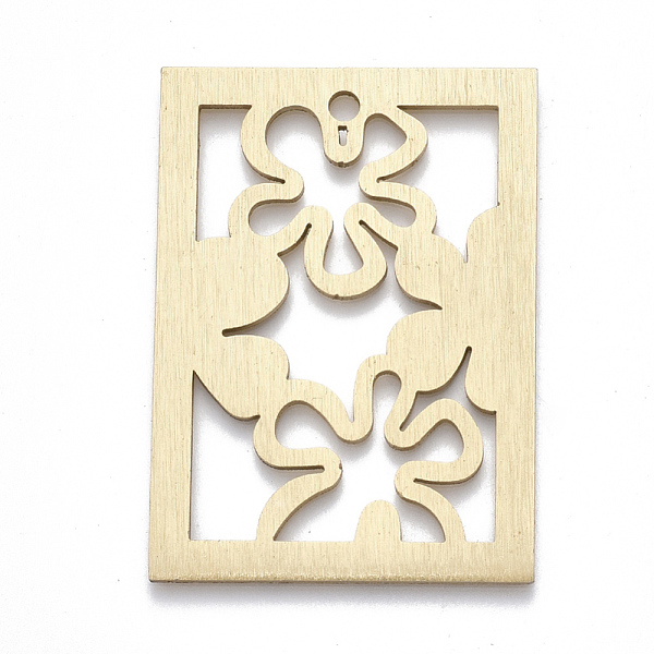 PandaHall Aluminium Big Pendants, Laser Cut Big Pendants, Rectangle with Flower, Golden, 50x36x1mm, Hole: 3mm Aluminum Rectangle
PandaHall Aluminium Big Pendants, Laser Cut Big Pendants, Rectangle with Flower, Golden, 50x36x1mm, Hole: 3mm Aluminum Rectangle