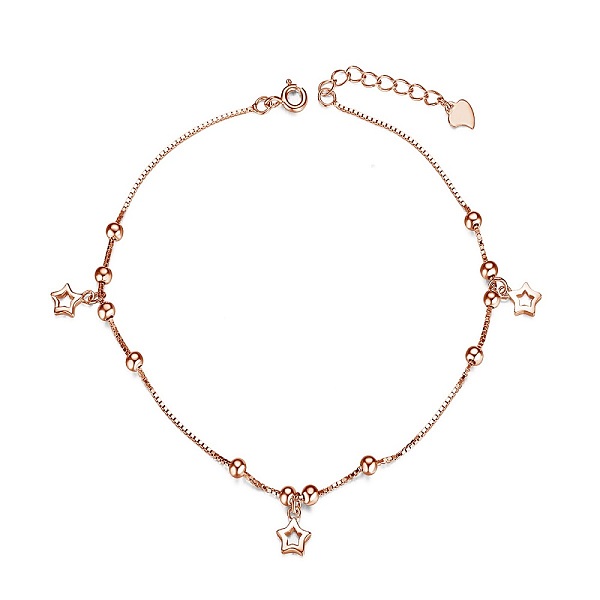 PandaHall SHEGRACE 925 Sterling Silver Charm Anklet, with Box Chains and Round Beads, Star(Chain Extenders Random Style), Rose Gold, 8-1/4...
PandaHall SHEGRACE 925 Sterling Silver Charm Anklet, with Box Chains and Round Beads, Star(Chain Extenders Random Style), Rose Gold, 8-1/4...