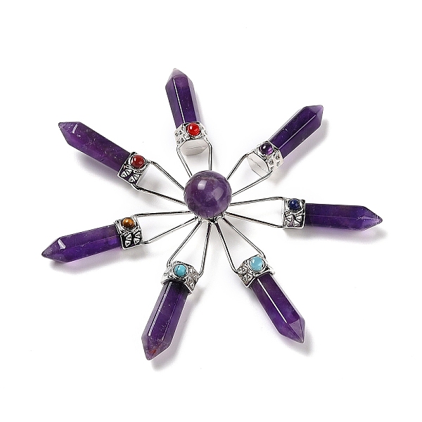 PandaHall Natural Amethyst 7 Chakra Points Energy Generator, Reiki Healing Crystal Stone, 111x17.5mm Amethyst Sun
PandaHall Natural Amethyst 7 Chakra Points Energy Generator, Reiki Healing Crystal Stone, 111x17.5mm Amethyst Sun