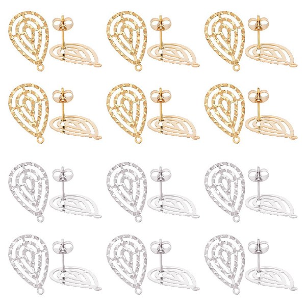 PandaHall UNICRAFTALE 24Pcs 2 Colors Bohemian style 304 Stainless Steel Stud Earring Findings pin 0.7mm Teardrop Stud Earring with Loop for...
PandaHall UNICRAFTALE 24Pcs 2 Colors Bohemian style 304 Stainless Steel Stud Earring Findings pin 0.7mm Teardrop Stud Earring with Loop for...