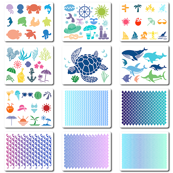 PandaHall 12Pcs 12 Styles PET Plastic Hollow Out Drawing Painting Stencils Templates, Rectangle, Sea Animals, 200x250mm, 1pc/style Plastic...
PandaHall 12Pcs 12 Styles PET Plastic Hollow Out Drawing Painting Stencils Templates, Rectangle, Sea Animals, 200x250mm, 1pc/style Plastic...