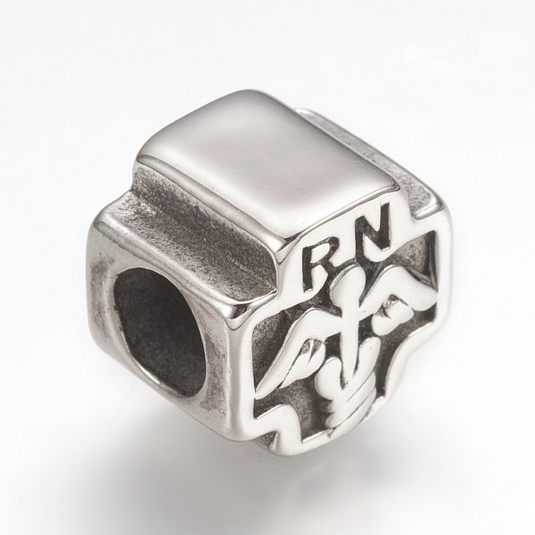 PandaHall 316 Surgical Stainless Steel European Beads, Large Hole Beads, Cross with Registered Nurse, Antique Silver, 11x11x9mm, Hole: 5mm...
PandaHall 316 Surgical Stainless Steel European Beads, Large Hole Beads, Cross with Registered Nurse, Antique Silver, 11x11x9mm, Hole: 5mm...