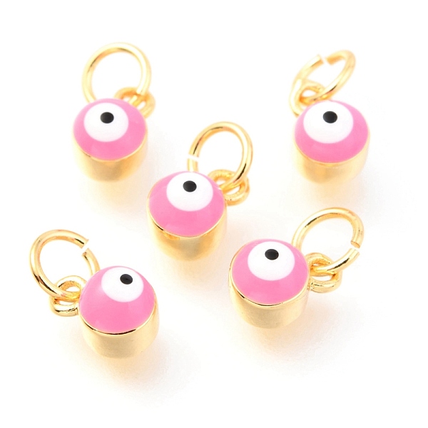 PandaHall Brass Enamel Pendants, Long-Lasting Plated, Real 18K Gold Plated, with Jump Rings, Column with Evil Eye, Pink, 7x3.5x4.5mm,Jump...
PandaHall Brass Enamel Pendants, Long-Lasting Plated, Real 18K Gold Plated, with Jump Rings, Column with Evil Eye, Pink, 7x3.5x4.5mm,Jump...