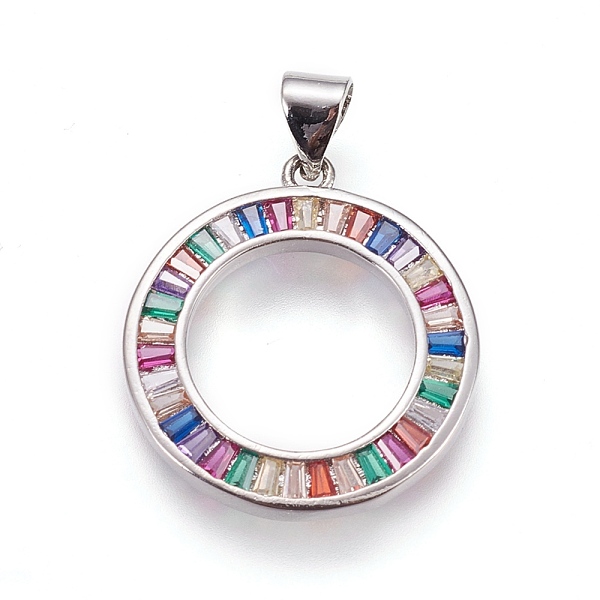 PandaHall Brass Micro Pave Cubic Zirconia Pendants, Ring, Colorful, Platinum, 23x20.5x2.5mm, Hole: 3x4.5mm Brass+Cubic Zirconia Ring
PandaHall Brass Micro Pave Cubic Zirconia Pendants, Ring, Colorful, Platinum, 23x20.5x2.5mm, Hole: 3x4.5mm Brass+Cubic Zirconia Ring