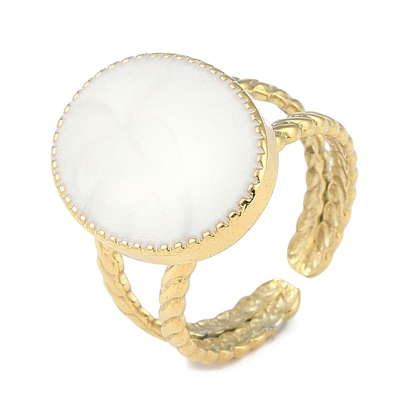 PandaHall Ion Plating(IP) 304 Stainless Steel Enamel Oval Cuff Finger Rings, Open Rings for Women, Real 18K Gold Plated, Adjustable 304..., White
PandaHall Ion Plating(IP) 304 Stainless Steel Enamel Oval Cuff Finger Rings, Open Rings for Women, Real 18K Gold Plated, Adjustable 304..., White
