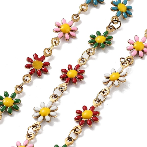 PandaHall 304 Stainless Steel Handmade Beaded Chain, with Enamel, with Spool, Soldered, Real 18K Gold Plated, Flower, Colorful, 13x7.5x2mm...
PandaHall 304 Stainless Steel Handmade Beaded Chain, with Enamel, with Spool, Soldered, Real 18K Gold Plated, Flower, Colorful, 13x7.5x2mm...