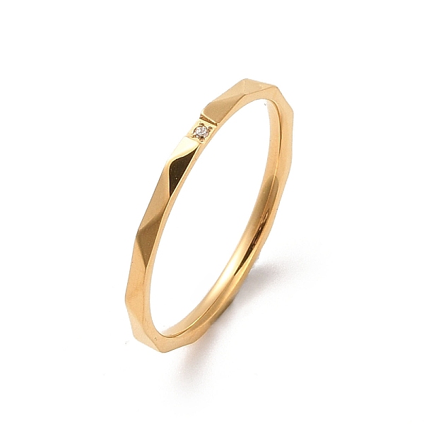 PandaHall 304 Stainless Steel Finger Ring, with Cubic Zirconia, Real 18K Gold Plated, 1.5mm,US Size 7(17.3mm) 304 Stainless Steel
PandaHall 304 Stainless Steel Finger Ring, with Cubic Zirconia, Real 18K Gold Plated, 1.5mm,US Size 7(17.3mm) 304 Stainless Steel