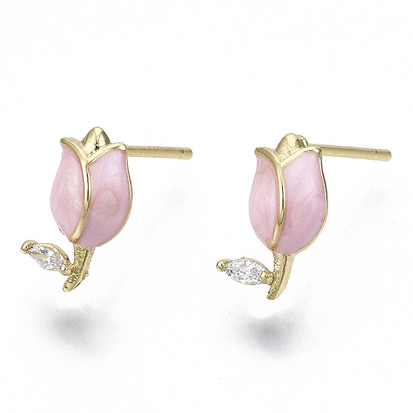 PandaHall Brass Micro Pave Clear Cubic Zirconia Stud Earring, with Enamel and Stainless Steel Pins, Nickel Free, Flower, Real 18K Gold..., Pink
PandaHall Brass Micro Pave Clear Cubic Zirconia Stud Earring, with Enamel and Stainless Steel Pins, Nickel Free, Flower, Real 18K Gold..., Pink