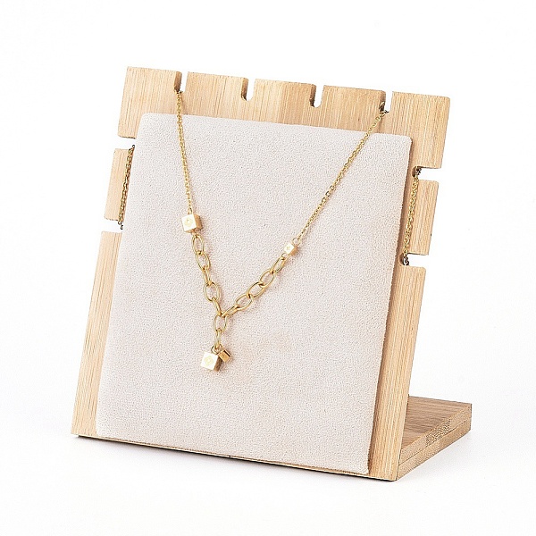PandaHall Bamboo Necklace Display Stand, L-Shaped Long Chain Display Stand, Microfibre, 11.2x1.1x11.8cm Bamboo Brown
PandaHall Bamboo Necklace Display Stand, L-Shaped Long Chain Display Stand, Microfibre, 11.2x1.1x11.8cm Bamboo Brown