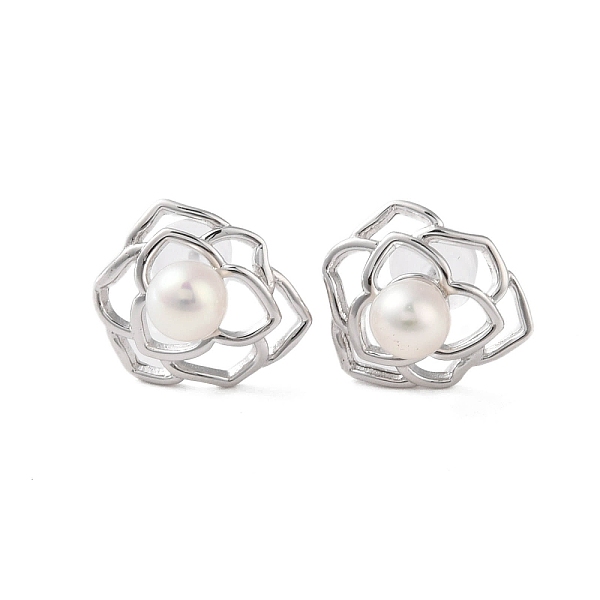 PandaHall 925 Sterling Silver Studs Earring, with Natural Pearl, Flower, Platinum, 12x14mm Pearl Flower
PandaHall 925 Sterling Silver Studs Earring, with Natural Pearl, Flower, Platinum, 12x14mm Pearl Flower
