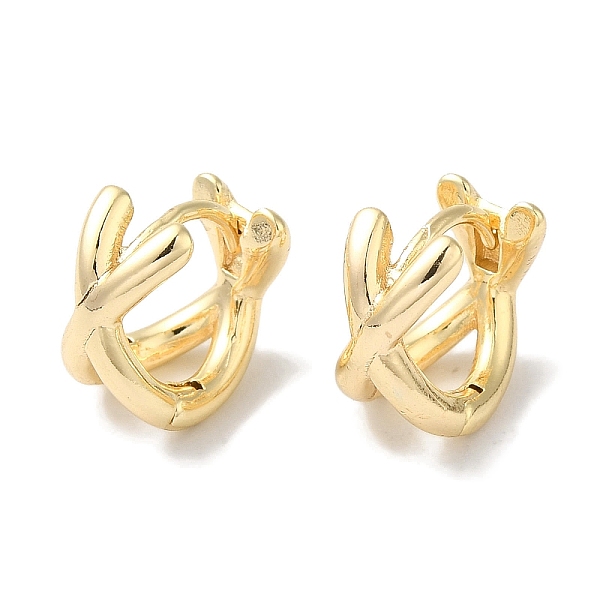 PandaHall Crossing Double Band Brass Hoop Earrings for Women, Real 18K Gold Plated, 10.5x7mm Brass Others
PandaHall Crossing Double Band Brass Hoop Earrings for Women, Real 18K Gold Plated, 10.5x7mm Brass Others