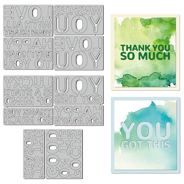 PandaHall GLOBLELAND 3Pcs Blessing Words Background Cutting Dies Metal Greeting Phrase Die Cuts Embossing Stencils Template for Paper Card...
PandaHall GLOBLELAND 3Pcs Blessing Words Background Cutting Dies Metal Greeting Phrase Die Cuts Embossing Stencils Template for Paper Card...