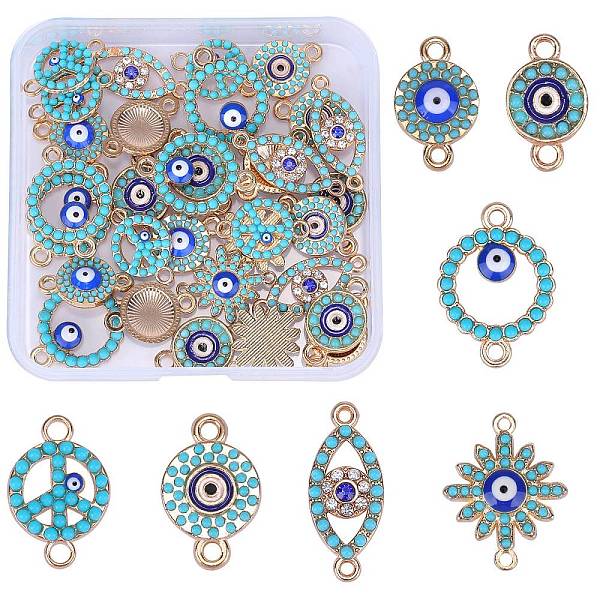 PandaHall 35Pcs 7 Styles Alloy Enamel Connector Charms, Evil Eye Links with Synthetic Turquoise, Mixed Shapes, Golden, 19x12x2.5mm, Hole..., Multicolor
PandaHall 35Pcs 7 Styles Alloy Enamel Connector Charms, Evil Eye Links with Synthetic Turquoise, Mixed Shapes, Golden, 19x12x2.5mm, Hole..., Multicolor