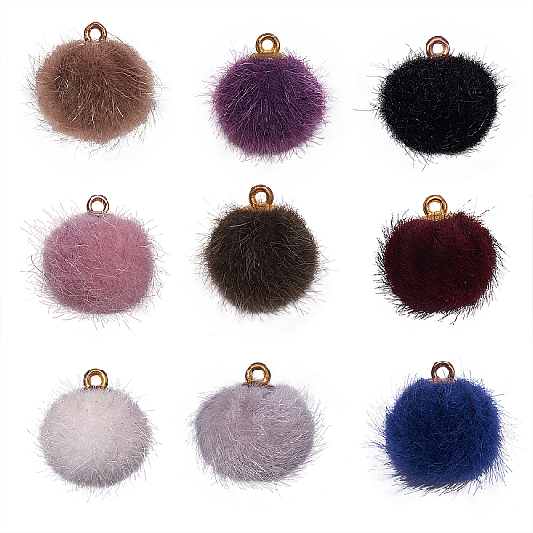 PandaHall Faux Mink Fur Covered Pendants, with Golden Tone Brass Findings, Round, Mixed Color, 17x14~15mm, Hole: 2mm, 10pcs/color, 9 colors..., Multicolor
PandaHall Faux Mink Fur Covered Pendants, with Golden Tone Brass Findings, Round, Mixed Color, 17x14~15mm, Hole: 2mm, 10pcs/color, 9 colors..., Multicolor